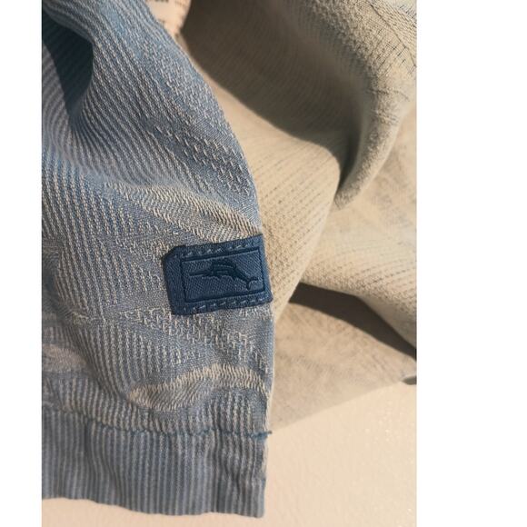 Tommy Bahama 100% Silk Hawaiin Short Sleeve Button Up Blue Shirt XXL - Picture 9 of 10